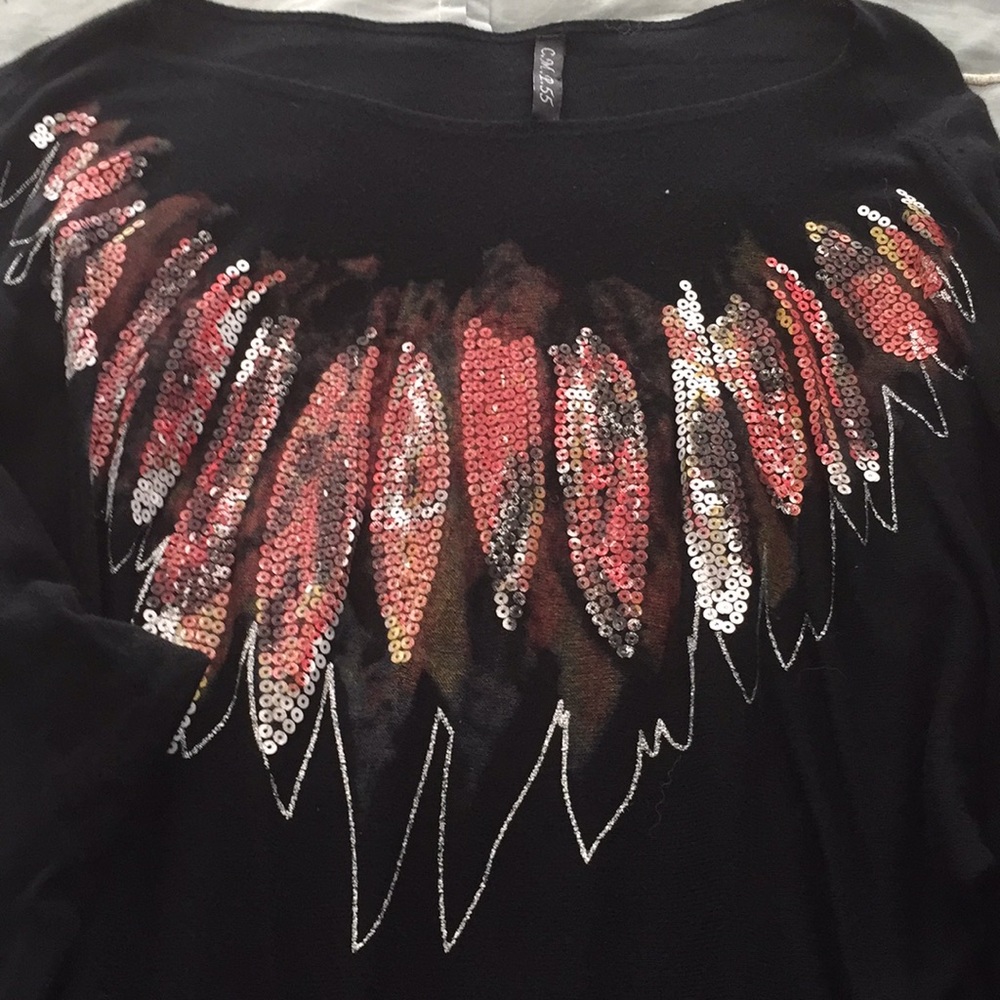 C.M.P.55 Patterned Black Top